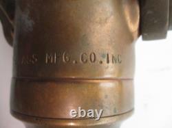 Goujon de tuyau d'incendie Elkhart Brass 3 x 14 brouillard jet droit VINTAGE grand