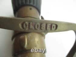 Goujon de tuyau d'incendie Elkhart Brass 3 x 14 brouillard jet droit VINTAGE grand