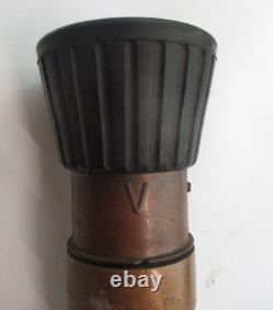 Goujon de tuyau d'incendie Elkhart Brass 3 x 14 brouillard jet droit VINTAGE grand