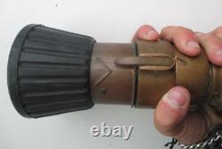 Goujon de tuyau d'incendie Elkhart Brass 3 x 14 brouillard jet droit VINTAGE grand