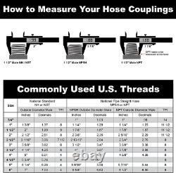 Housse à incendie 1 1/2 X 25' Housse à simple revêtement Fabriqué aux États-Unis Pompier Blanc