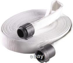 Housse à incendie 1 1/2 X 25' Housse à simple revêtement Fabriqué aux États-Unis Pompier Blanc