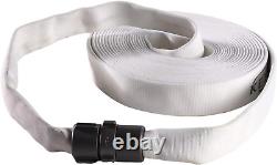 Housse à incendie 1 1/2 X 25' Housse à simple revêtement Fabriqué aux États-Unis Pompier Blanc