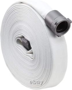 Housse à incendie 1 1/2 X 25' Housse à simple revêtement Fabriqué aux États-Unis Pompier Blanc