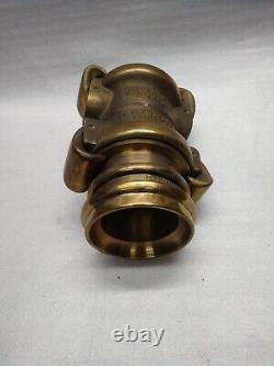 J. M. Loeffler Philadelphie PA Double Terminaison Raccord de Tuyau d'Incendie Rapide en Bronze