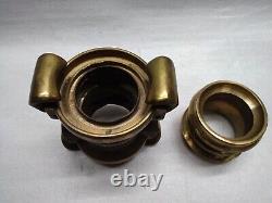 J. M. Loeffler Philadelphie PA Double Terminaison Raccord de Tuyau d'Incendie Rapide en Bronze