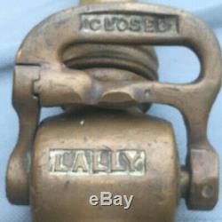 Lally Co. 9 Pouces En Laiton Massif Feu Buse Avec Levier Coupé Et Collier Antique