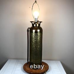 Lampe d'extincteur d'incendie en laiton Vintage Foamite Crusader Elmira New York