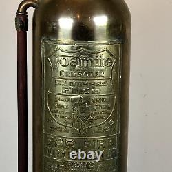 Lampe d'extincteur d'incendie en laiton Vintage Foamite Crusader Elmira New York