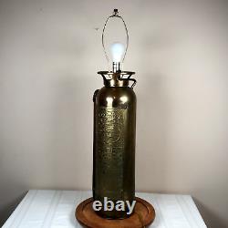 Lampe d'extincteur d'incendie en laiton Vintage Foamite Crusader Elmira New York