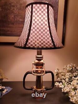 Lampe de buse d'incendie en laiton antique rare en bois Woodhouse 29 pouces HTF Super Nice