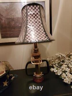 Lampe de buse d'incendie en laiton antique rare en bois Woodhouse 29 pouces HTF Super Nice