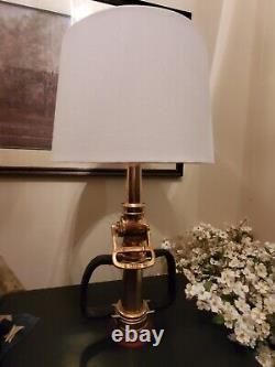 Lampe de buse d'incendie en laiton antique rare en bois Woodhouse 29 pouces HTF Super Nice