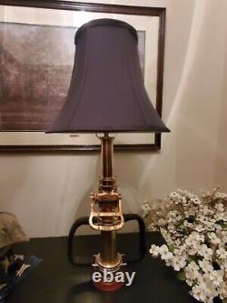 Lampe de buse d'incendie en laiton antique rare en bois Woodhouse 29 pouces HTF Super Nice