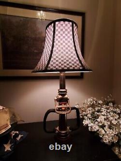 Lampe de buse d'incendie en laiton antique rare en bois Woodhouse 29 pouces HTF Super Nice