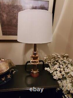 Lampe de buse d'incendie en laiton antique rare en bois Woodhouse 29 pouces HTF Super Nice