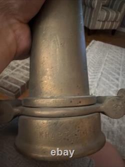 Lance d’incendie ancienne Elkhart Brass & Larkin avec vanne d’arrêt