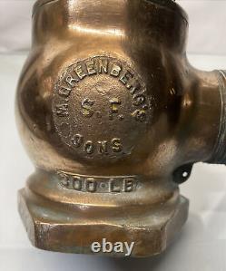 Les Fils De Rarest Vintage Greenberg En Laiton Massif Double Nozzle 300lb Hydratant D'incendie