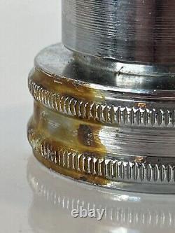 Lot de 2 embouts de tuyau d'incendie FM en métal chromé vintage pour pompiers