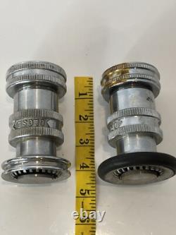 Lot de 2 embouts de tuyau d'incendie FM en métal chromé vintage pour pompiers