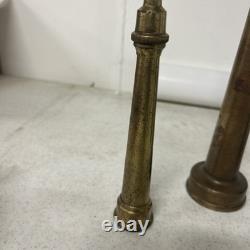 Lot de 3 buses d’incendie anciennes en laiton massif, valves, style steampunk, pompier, tuyau d’arrosage
	<br/>
