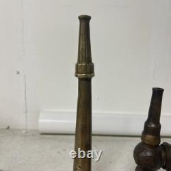 Lot de 3 buses d’incendie anciennes en laiton massif, valves, style steampunk, pompier, tuyau d’arrosage<br/>