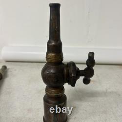 Lot de 3 buses d’incendie anciennes en laiton massif, valves, style steampunk, pompier, tuyau d’arrosage

<br/>