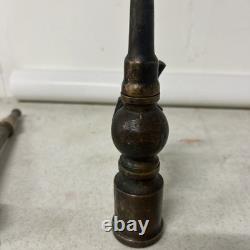 Lot de 3 buses d’incendie anciennes en laiton massif, valves, style steampunk, pompier, tuyau d’arrosage <br/>
 
