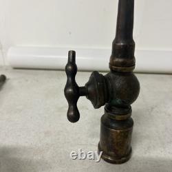 Lot de 3 buses d’incendie anciennes en laiton massif, valves, style steampunk, pompier, tuyau d’arrosage<br/> 