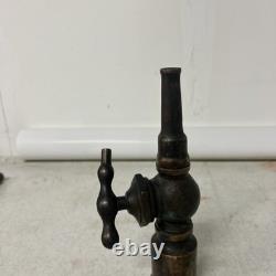 Lot de 3 buses d’incendie anciennes en laiton massif, valves, style steampunk, pompier, tuyau d’arrosage <br/>