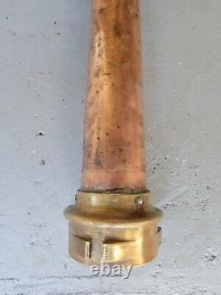 Old Copper Brass Fireman's Fire Hose Buse Bore Solide Astuce 20