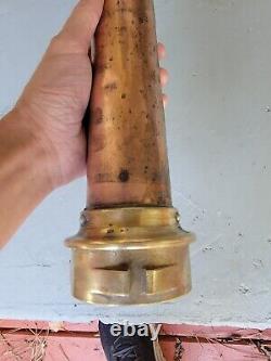 Old Copper Brass Fireman's Fire Hose Buse Bore Solide Astuce 20