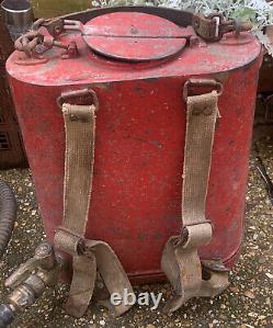Old Heavy Fire Back Pack Tuyau Pulvérisateur Buse Forestry Suppression Tank Brass