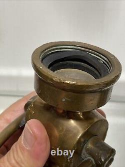 Poignée de buse en cuivre massif vintage pour tuyau d'incendie