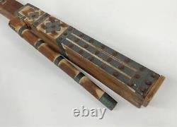 Rare Antique Japanese Edo Water Gun Fire Wooden Tool <br/>Rareté antique japonaise Edo pistolet à eau en bois de feu outil