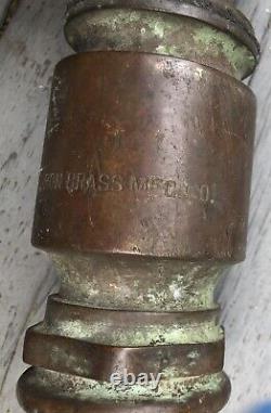 Rare Antique Vintage L'akron Brass Mfg. Co. Boussole Du Tuyau D'incendie