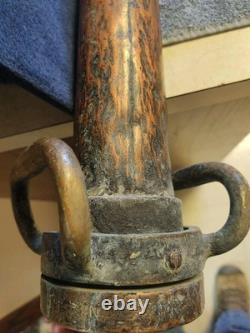 Rare Trouvaille Buse en Laiton de 31 Longs pour Tuyau d'Eau des Pompiers de Chemin de Fer