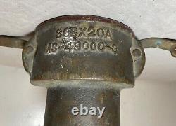 Rarissime antique en laiton PT grande buse de pompier pour tuyau d'incendie avec raccord de colonne montante
