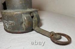 Rarissime antique en laiton PT grande buse de pompier pour tuyau d'incendie avec raccord de colonne montante