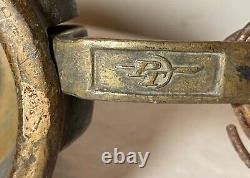 Rarissime antique en laiton PT grande buse de pompier pour tuyau d'incendie avec raccord de colonne montante