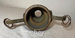 Rarissime antique en laiton PT grande buse de pompier pour tuyau d'incendie avec raccord de colonne montante