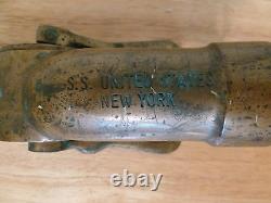 S. S. United Sates N. Y. Ocean Liner Brass Fire Hose Fognozl All Purpose Buse