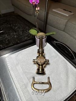 Superbe buse d'incendie en laiton massif ancienne et vintage ALFCO RARE