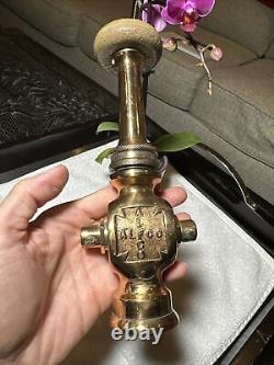 Superbe buse d'incendie en laiton massif ancienne et vintage ALFCO RARE