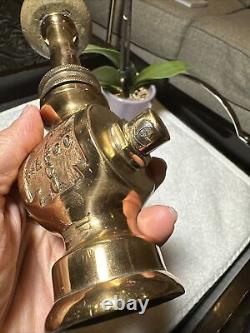 Superbe buse d'incendie en laiton massif ancienne et vintage ALFCO RARE