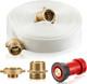 Tuyau D&rsquo;incendie 100 Pi X 1-1/2 Po De Diam&egrave;tre Int&eacute;rieur, Raccords En Laiton M &times; F Nst/nh, Adaptateur Npt Vers Nh, F