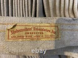 Tuyau d'incendie Allenco vintage avec support mural et buse en laiton massif 1959