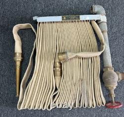 Tuyau d'incendie vintage, Elkhart Brass et armoire murale
