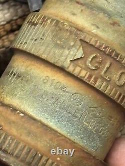 Tuyau d'incendie vintage WD Allen Co. de 100 pieds et buse en laiton