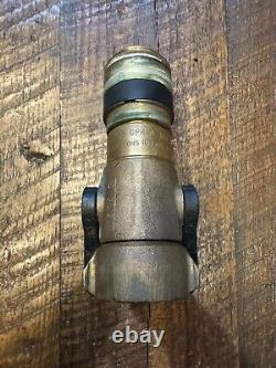 VTG AKRON 1.50 Style 3015 Buse de Tuyau d'Incendie en Laiton Massif 8 95 GPM 100 PSI Rétro